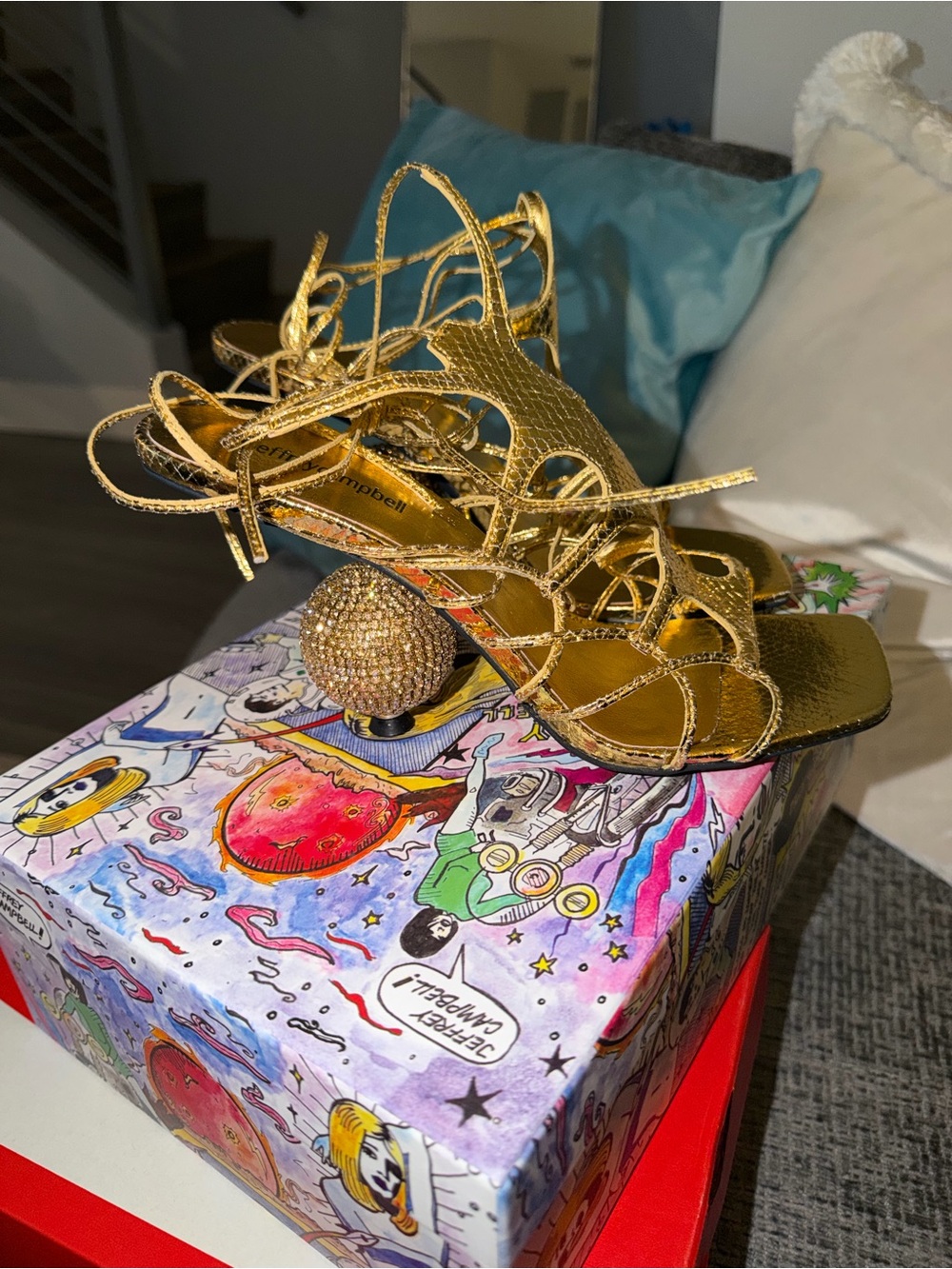 JEFFREY CAMPBELL Gold “LE- FREAK sandal. New in box. - Picture 5 of 7